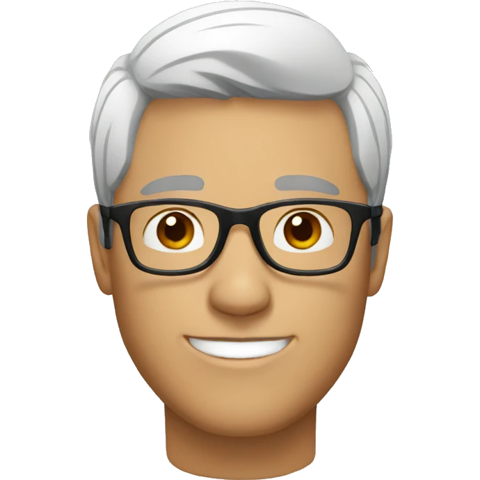 a guy white with glasses, brown and short hair emoji