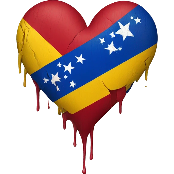 broken heart with Venezuela colors flag emoji