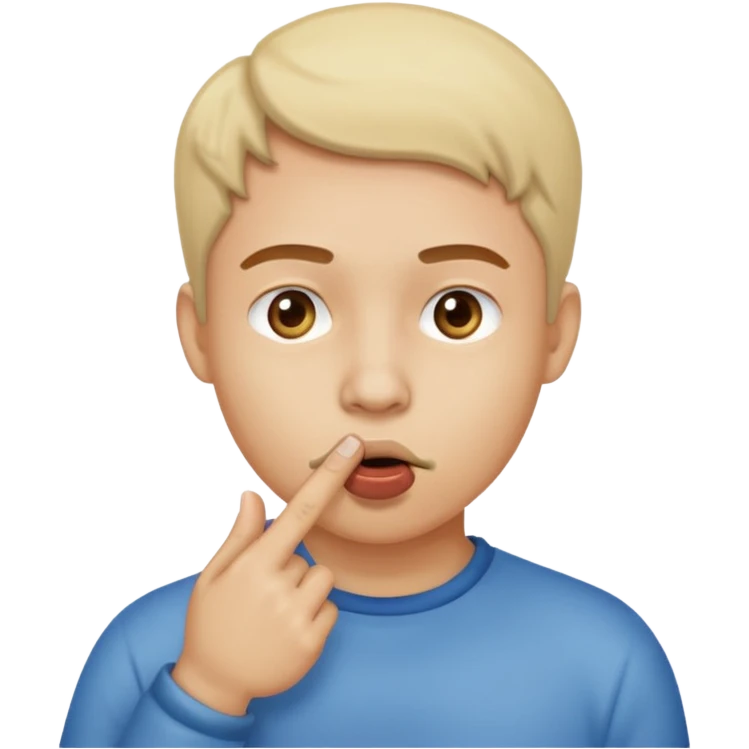 Charaters with fingeur in his mouth  emoji