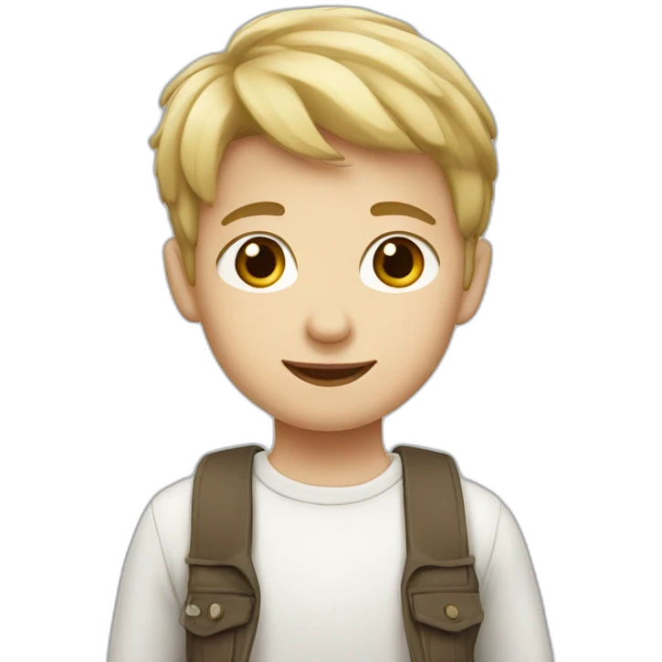 cute white french boy emoji