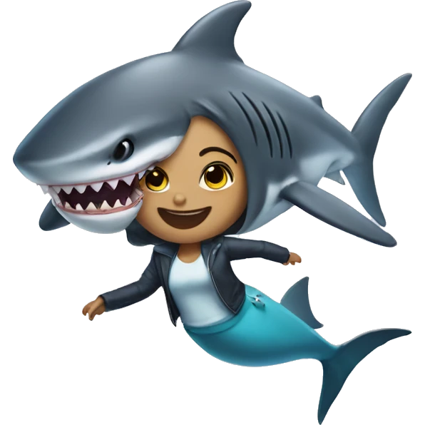 anthropomorphic shark girl emoji