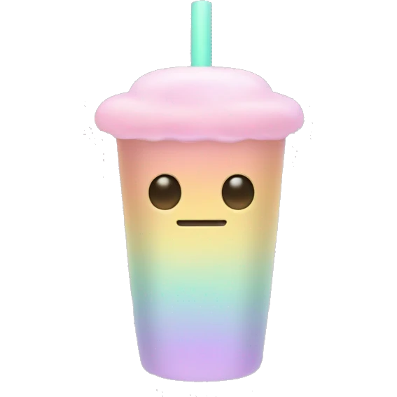 Pastel gradient hue boba emoji