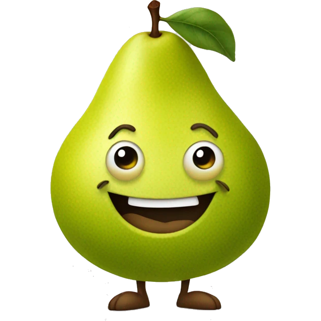 old pear with legs and arms smiling it also has a beard and big belly emoji