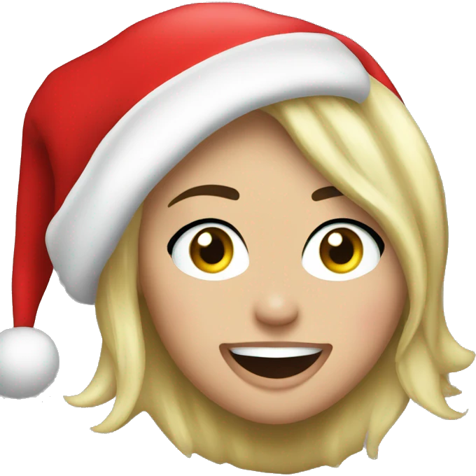 Miley Cyrus with santa hat emoji