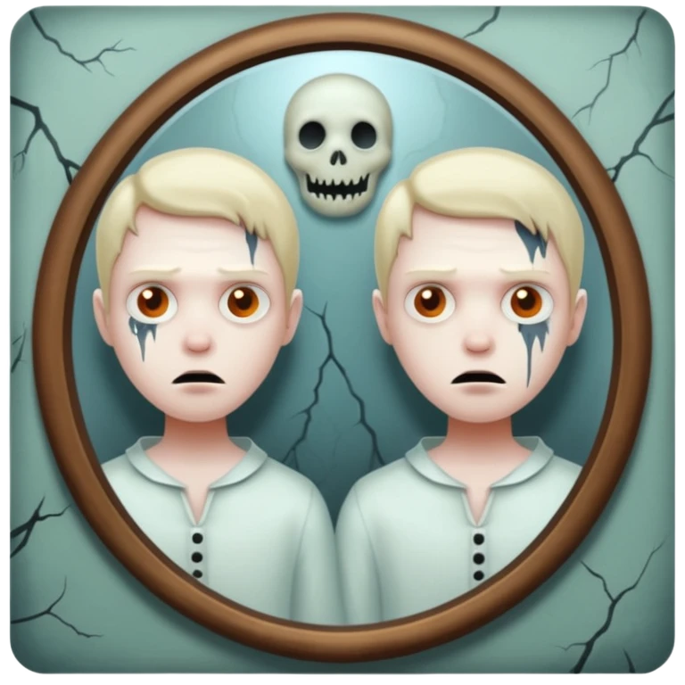 Spooky killer on mirror behind me
 emoji