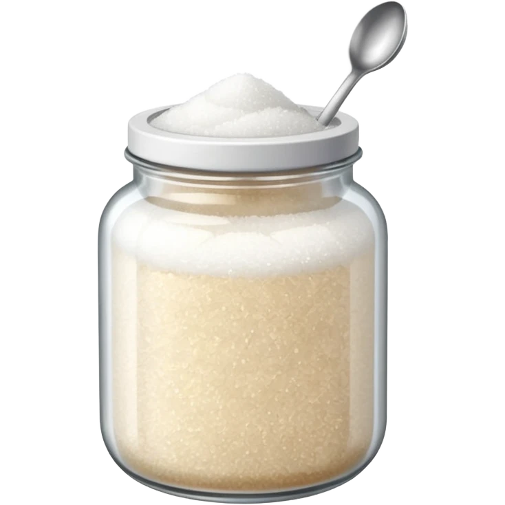 Jar of white sugar with spoon emoji