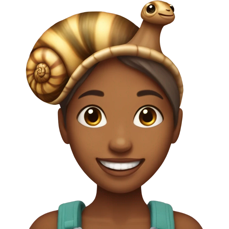 Happy girl snail emoji