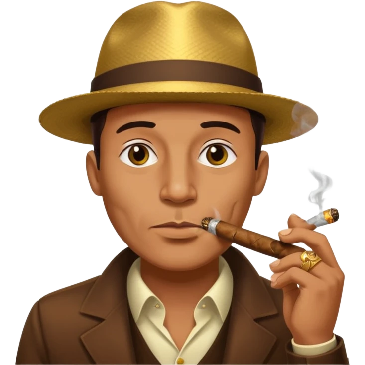 guy smoking cigar with grills emoji