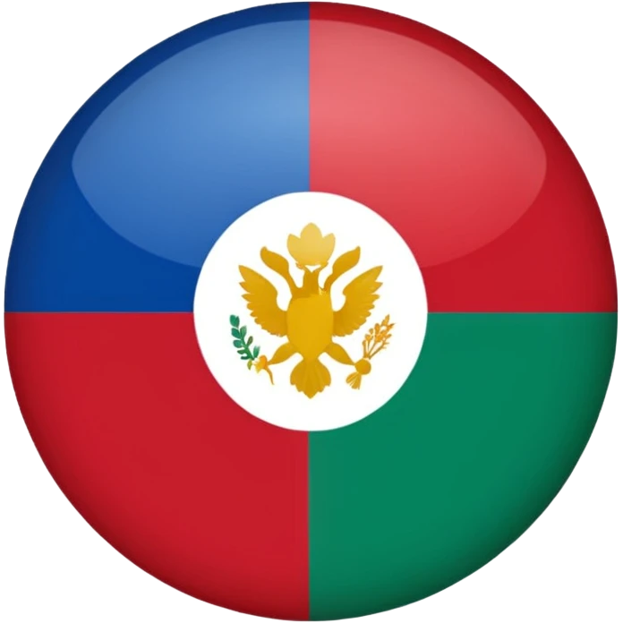 emoji de bandera gitana azul verde y círculo  ROJO en el centro  emoji