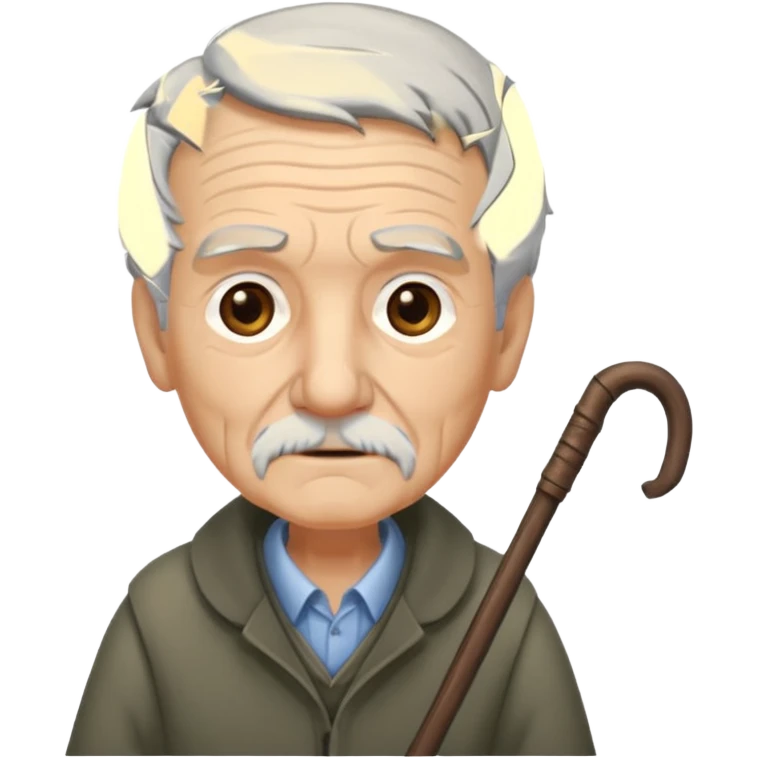 old man with walking stick emoji