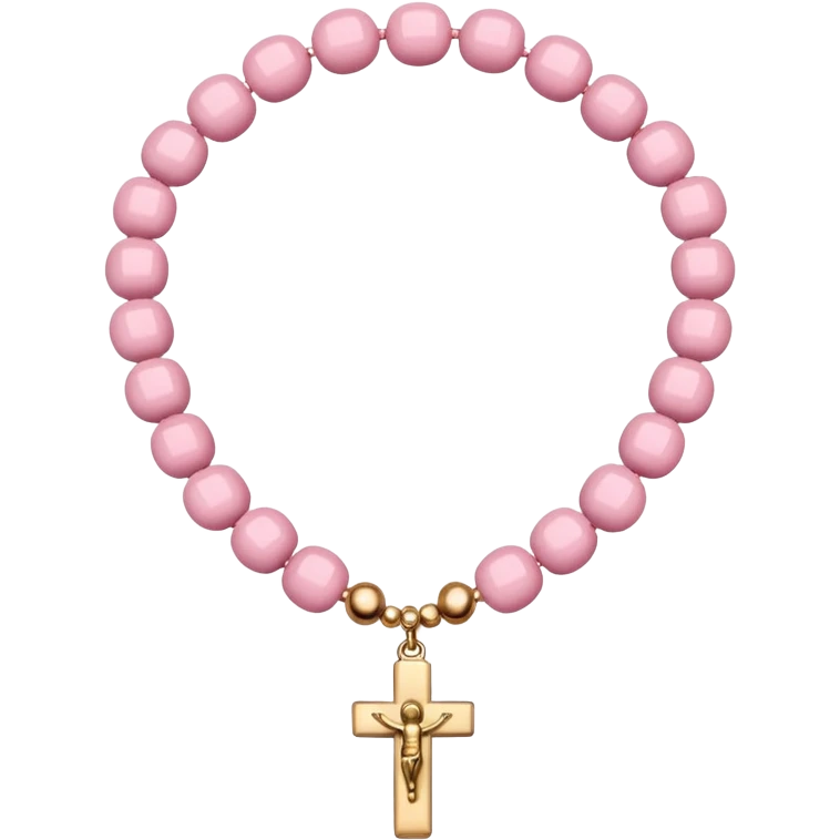Baby pink Catholic Prayer Beads emoji