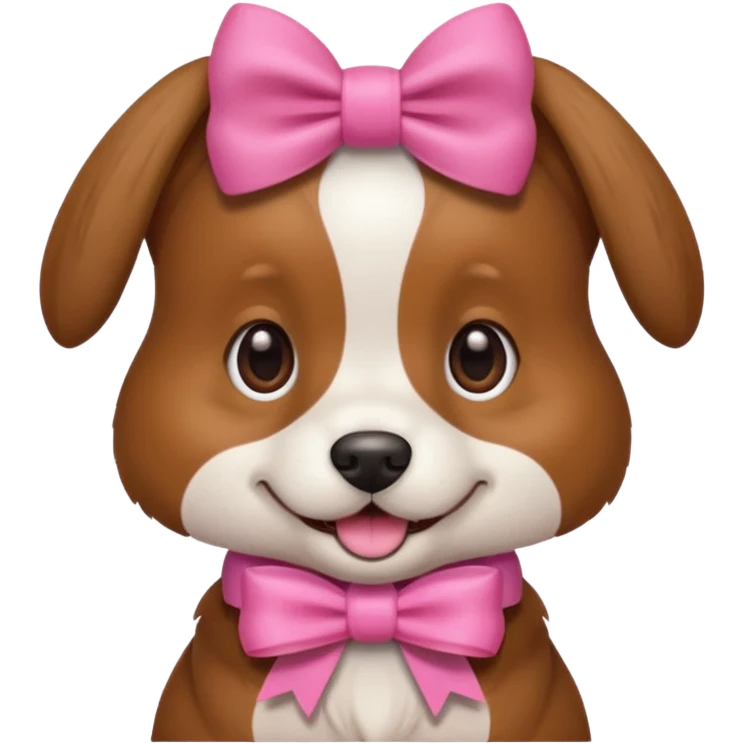 Dog wearing pink bow emoji