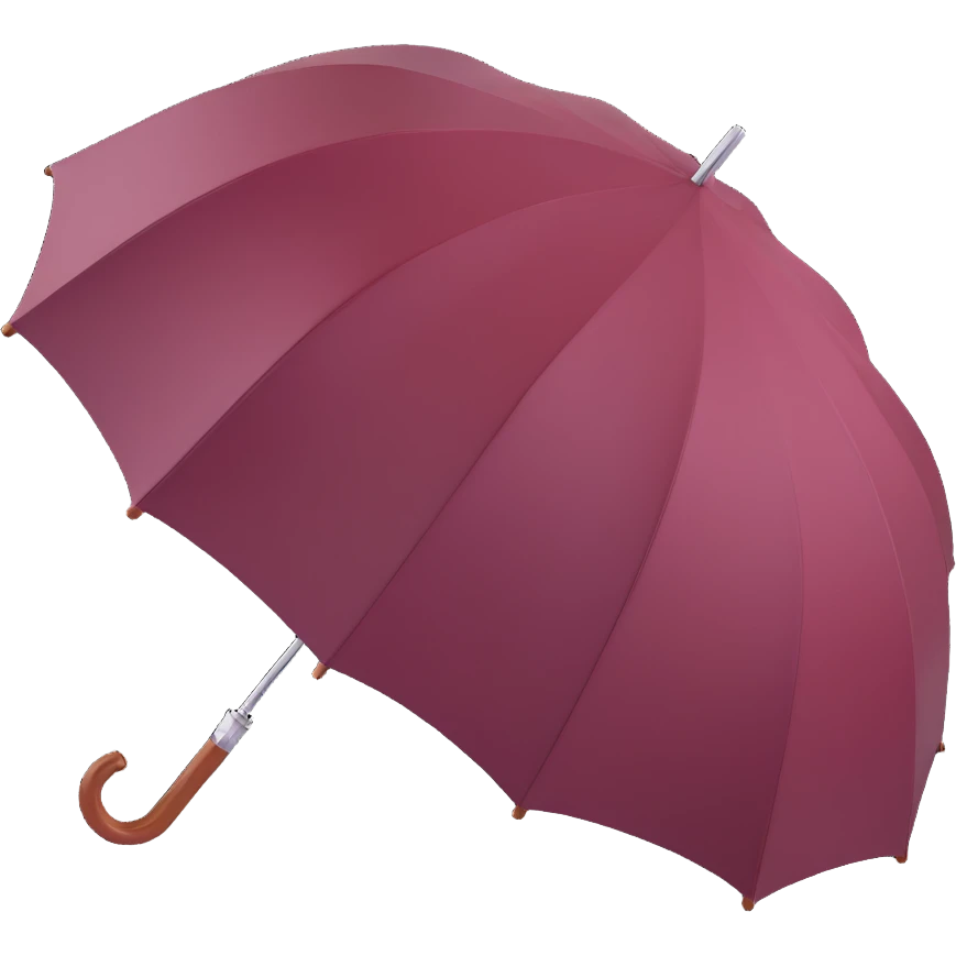 burgundy umbrella with a crystal handle in 3D emoji style emoji