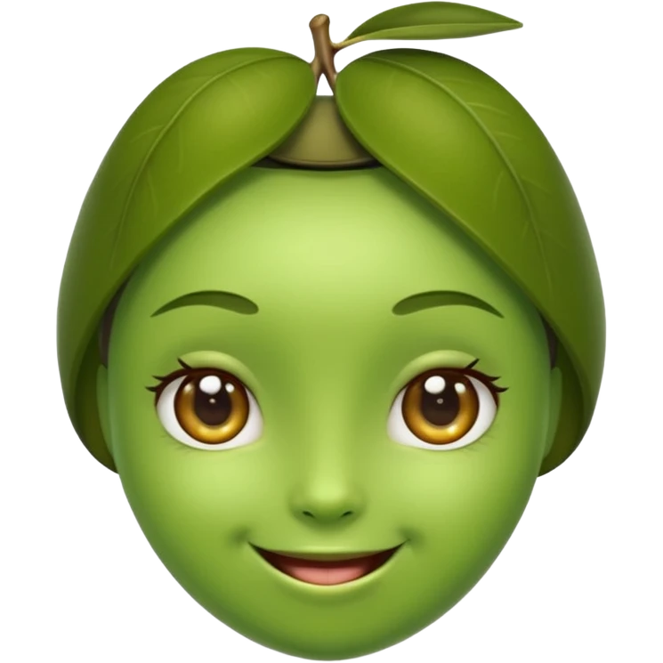 cute olive, smiling emoji