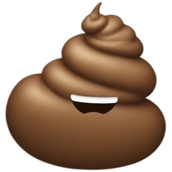 Poop taking a poop emoji