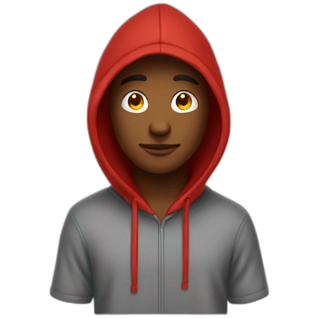 Hoodie dude red Man emoji