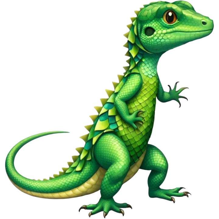 Lizard wearing a dress emoji