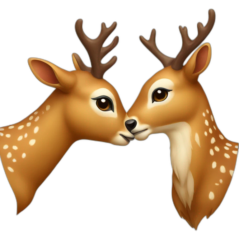 kissing deer emoji