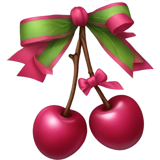 aesthetic cherry with bows emoji