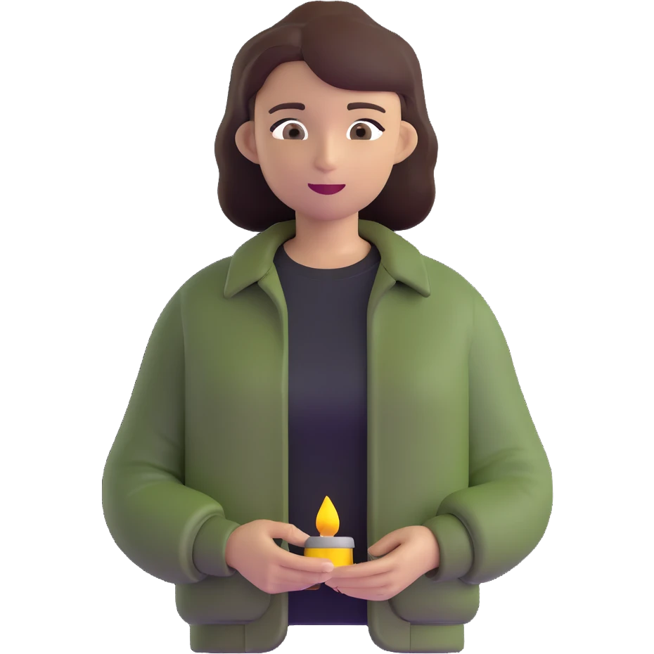 dark olive green jacket over a lighter green top emoji