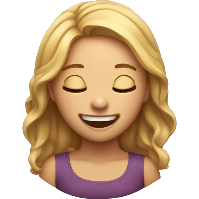 Girl laughing with eyes closed and head tilted backwards  emoji