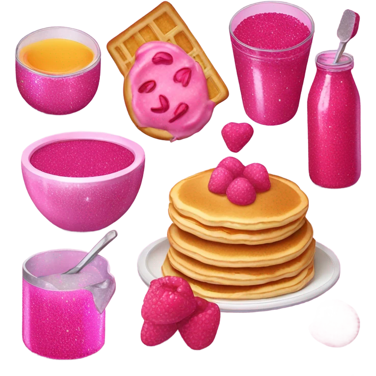 Hot pink breakfast with glitter  emoji