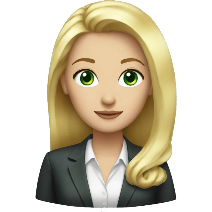 executive woman blonde hair and green eyes emoji