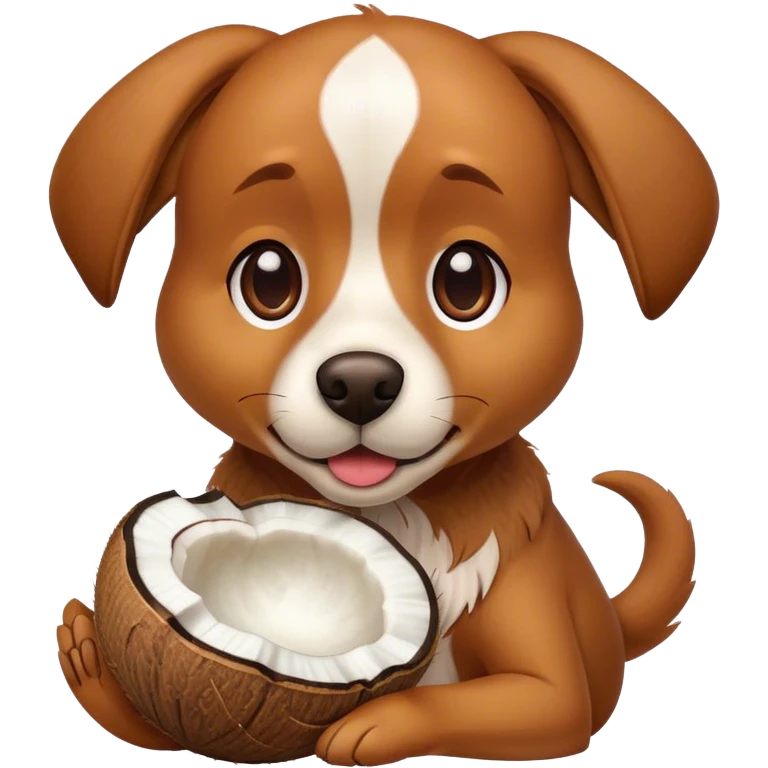 dog with coconat emoji