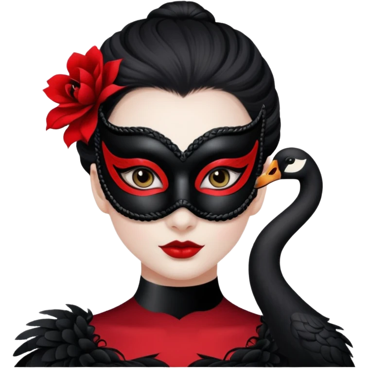 Black swan girl with mask emoji