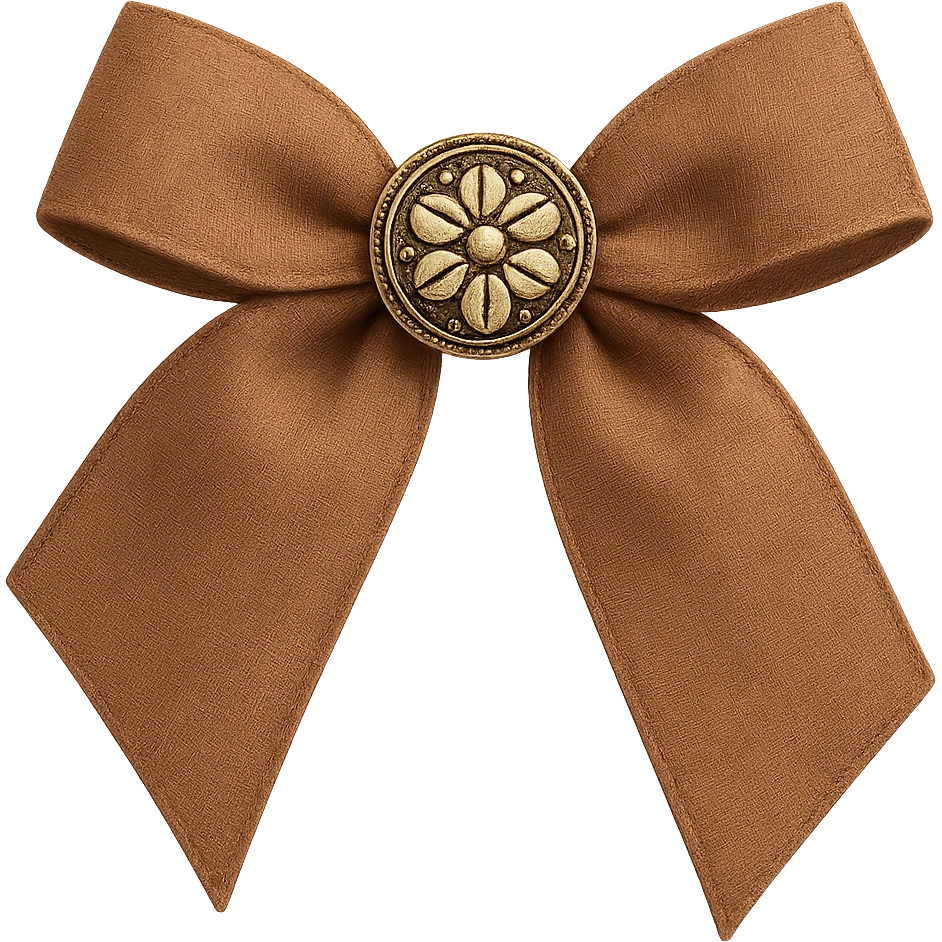brown bow with ornament, remove background emoji