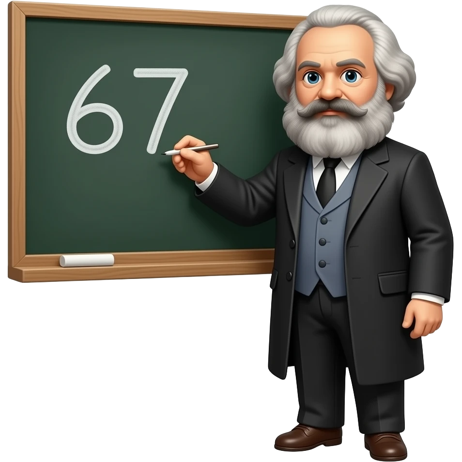Karl Marx doing 67 emoji