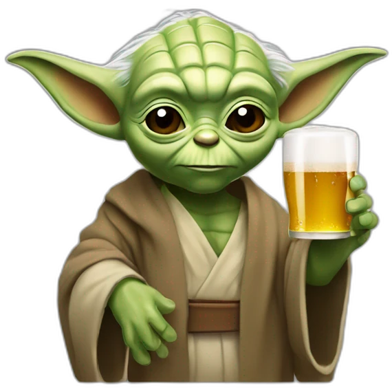 Yoda qui bois une bière emoji