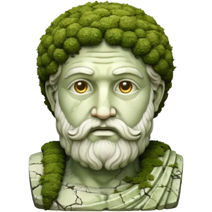 Greek sculpture with moss emoji