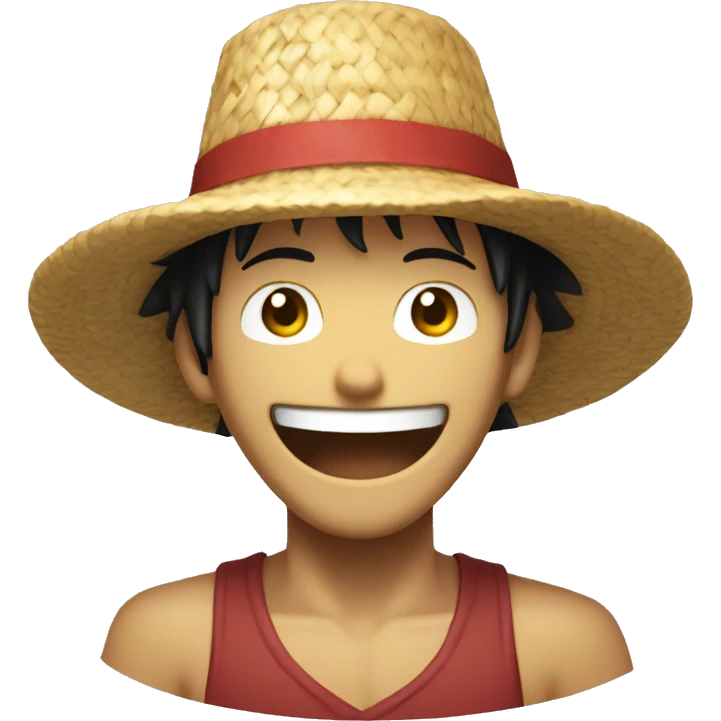Smiling emoji wearing the Straw Hat from one piece  emoji
