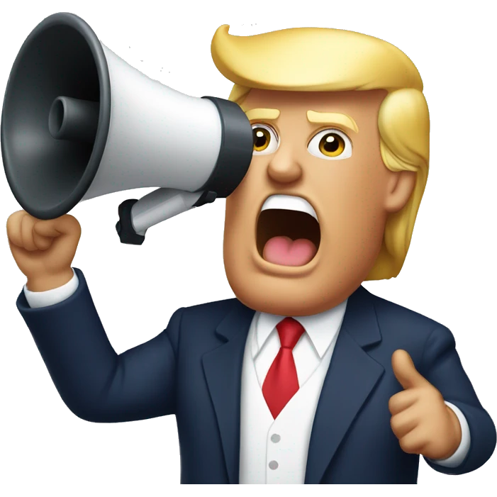 donald trump holds loudspeaker emoji