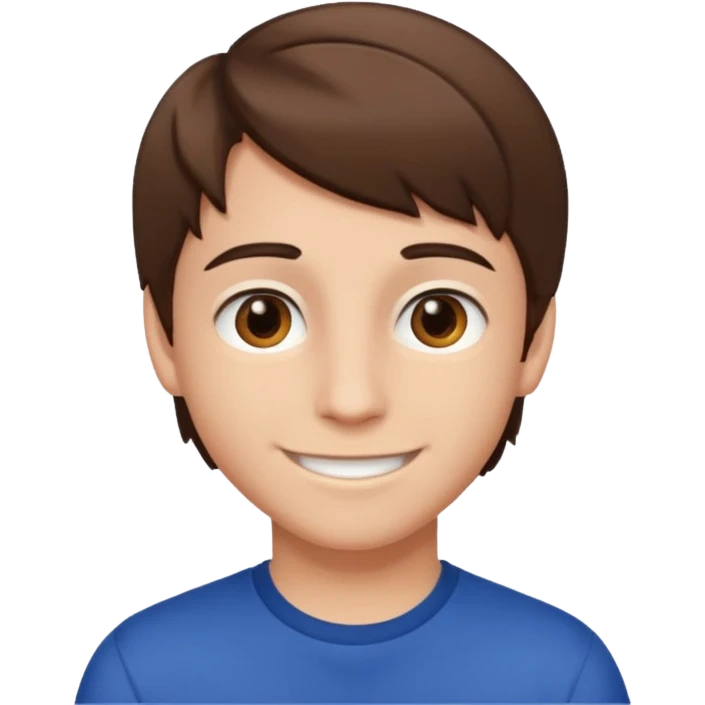 Teen Boy, straight brown hair, brown eyes, white skin. emoji
