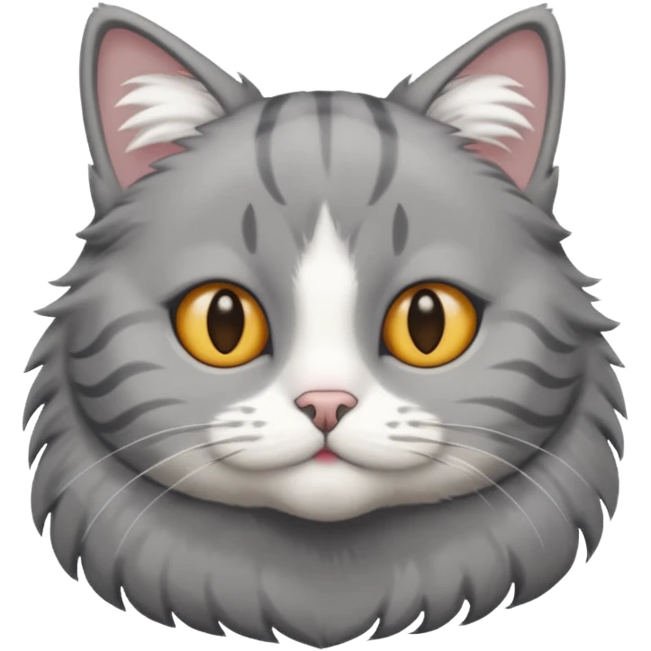 серый кот с белой полоской  emoji