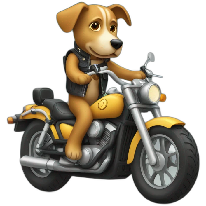 dog riding motorcycle emoji