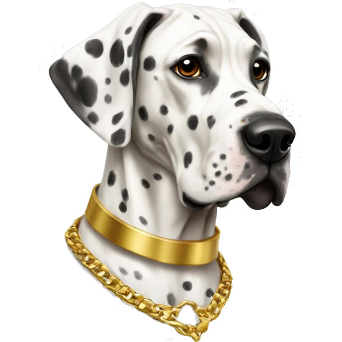 Spotted Great Dane with gold collar emoji
