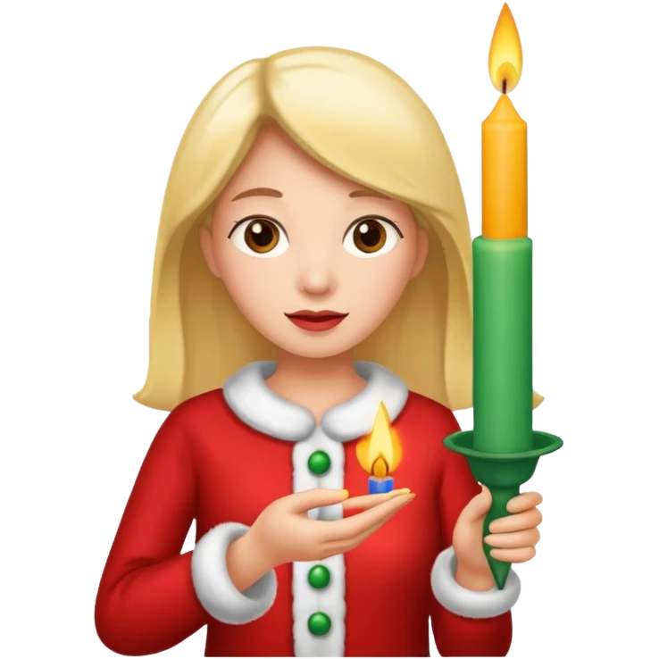 woman holding christmass candle emoji