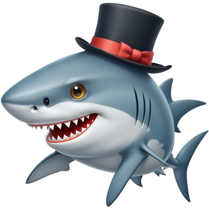 shark with tophat emoji