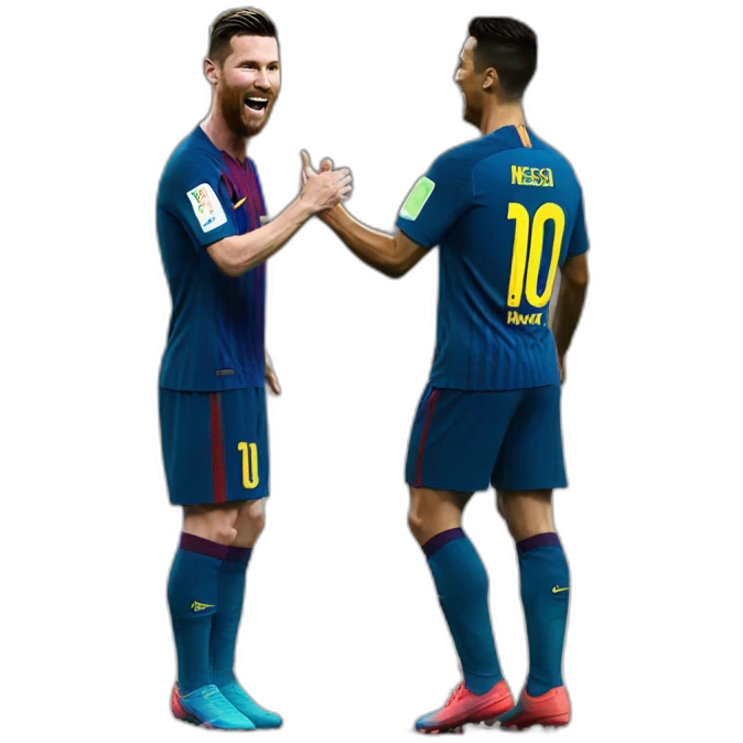 Ronaldo celebrating in front of messi emoji