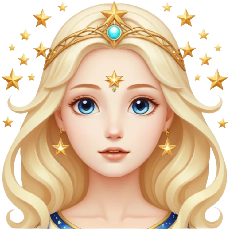 universe goddess Sophia with pretty perfect feminine attractive face, cosmic beauty with detailed delicate facial features, starry goddess with ethereal glow emoji