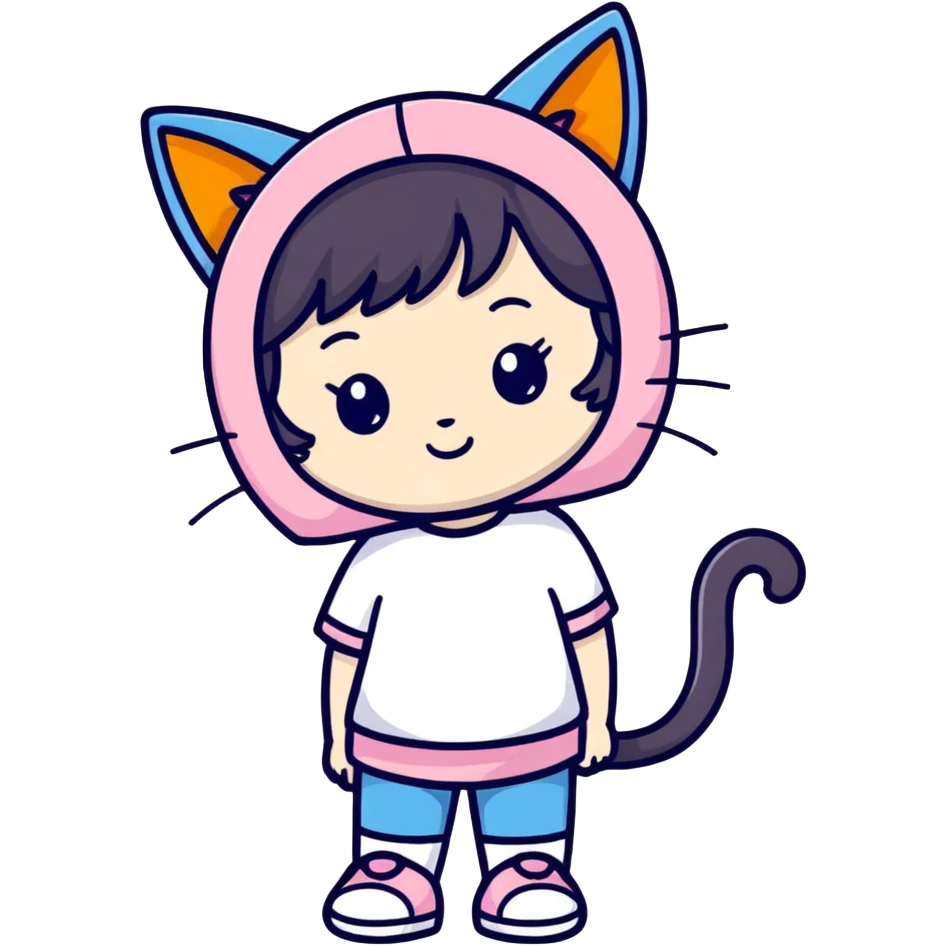 Child with cat ears emoji