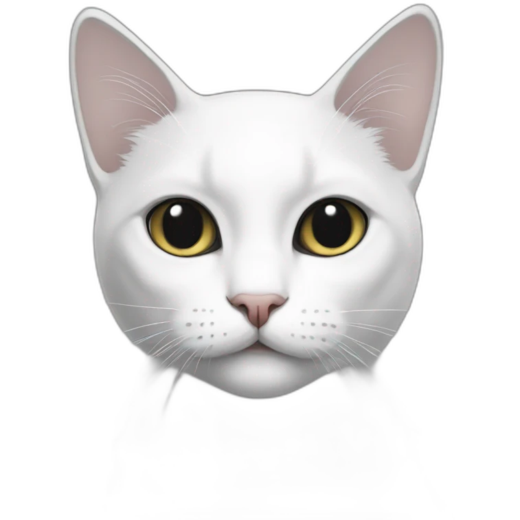 Black and white cat weird emoji