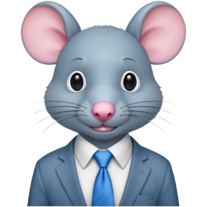 rat with shirt and blue tie emoji