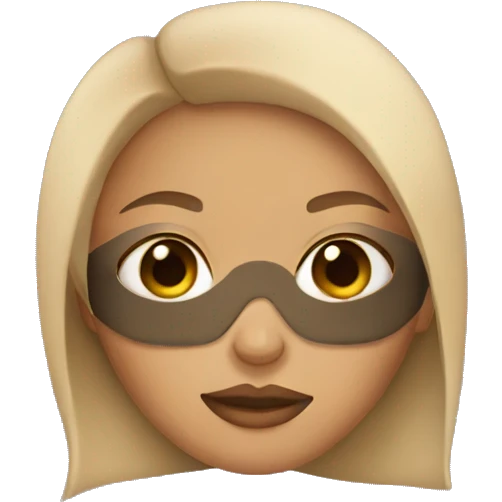 sleepy tan girl with eye mask emoji