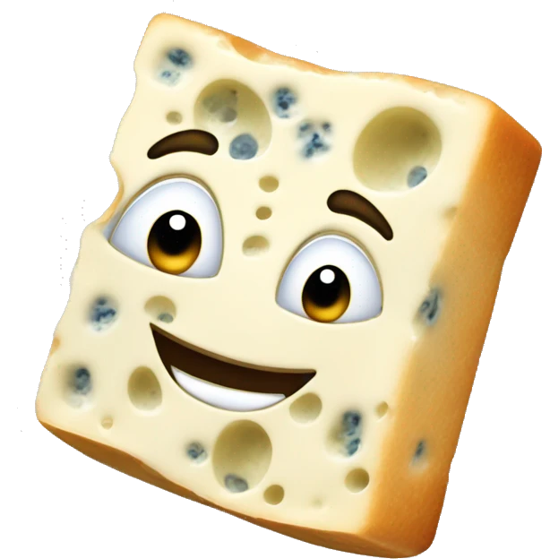 Roquefort cheese  with laughing face 🤣   emoji
