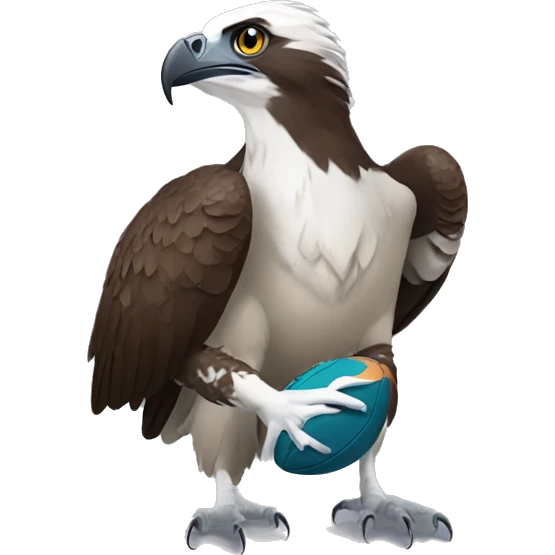 Osprey clutching a football emoji