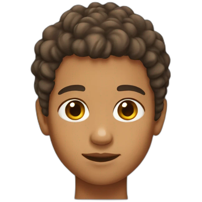 kid with tan skin color and acne emoji